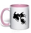 Mug with a colored handle Dementor light-pink фото