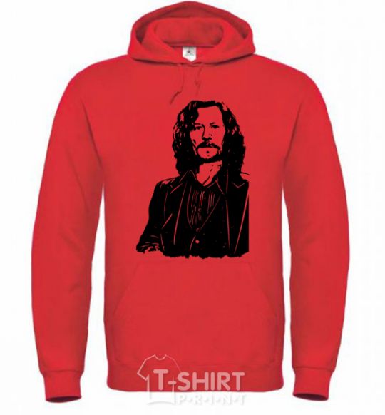 Men`s hoodie Sirius Black bright-red фото