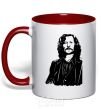 Mug with a colored handle Sirius Black red фото