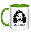 Mug with a colored handle Why so Sirius kelly-green фото