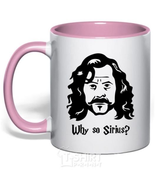 Mug with a colored handle Why so Sirius light-pink фото