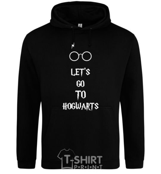 Мужская толстовка (худи) Let's go to Hogwarts Черный фото