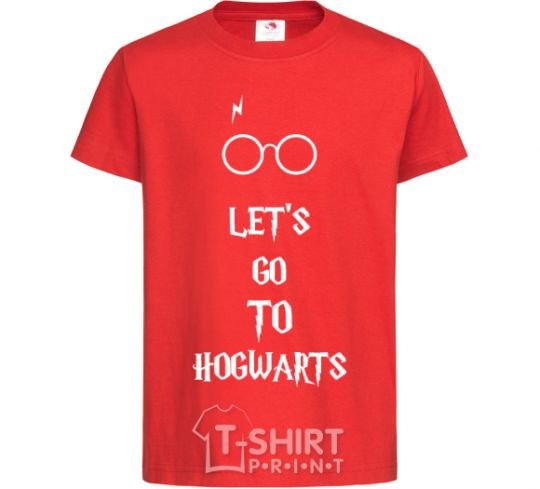 Kids T-shirt Let's go to Hogwarts red фото