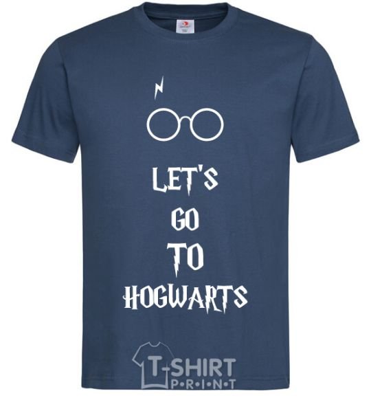 Мужская футболка Let's go to Hogwarts Темно-синий фото