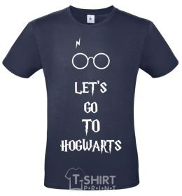Men's T-Shirt Let's go to Hogwarts navy-blue фото