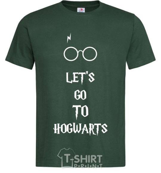 Men's T-Shirt Let's go to Hogwarts bottle-green фото