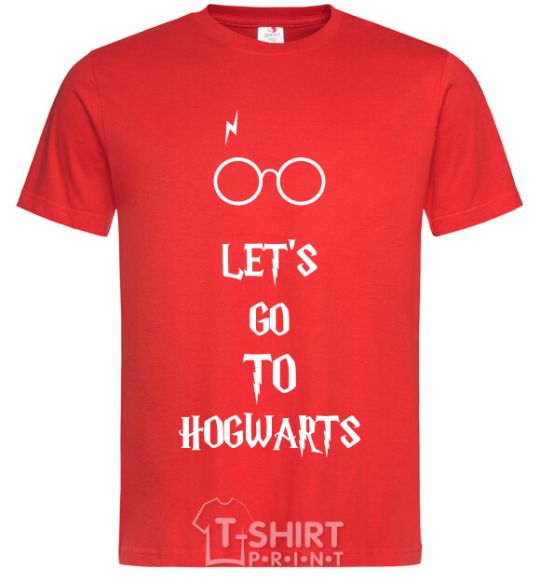 Men's T-Shirt Let's go to Hogwarts red фото