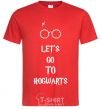 Мужская футболка Let's go to Hogwarts Красный фото