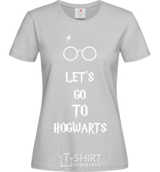 Women's T-shirt Let's go to Hogwarts grey фото