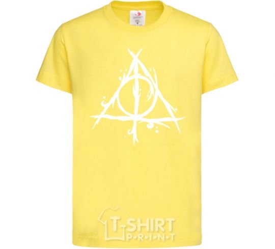 Kids T-shirt Deathly Hallows symbol cornsilk фото