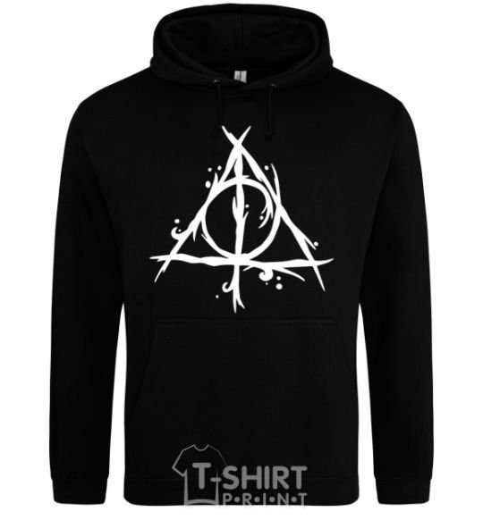 Мужская толстовка (худи) Deathly Hallows symbol Черный фото