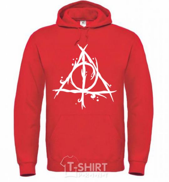 Мужская толстовка (худи) Deathly Hallows symbol Ярко-красный фото