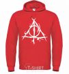 Мужская толстовка (худи) Deathly Hallows symbol Ярко-красный фото