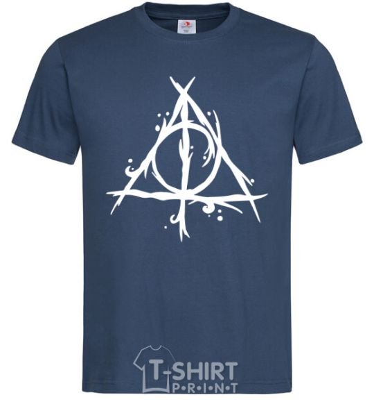 Men's T-Shirt Deathly Hallows symbol navy-blue фото