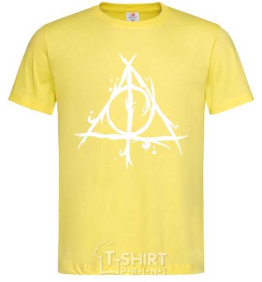 Мужская футболка Deathly Hallows symbol Лимонный фото