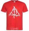 Men's T-Shirt Deathly Hallows symbol red фото