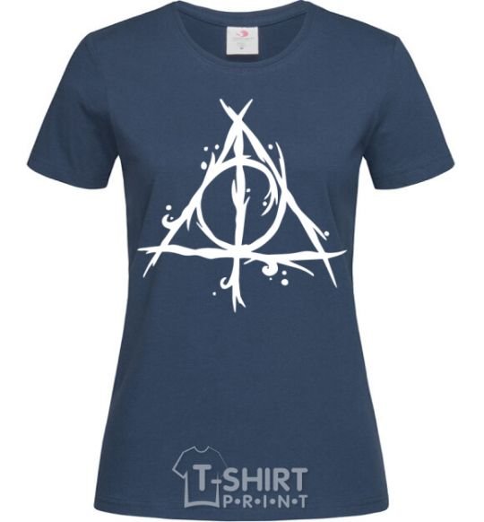 Women's T-shirt Deathly Hallows symbol navy-blue фото