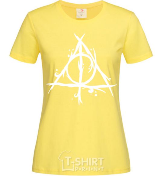 Женская футболка Deathly Hallows symbol Лимонный фото