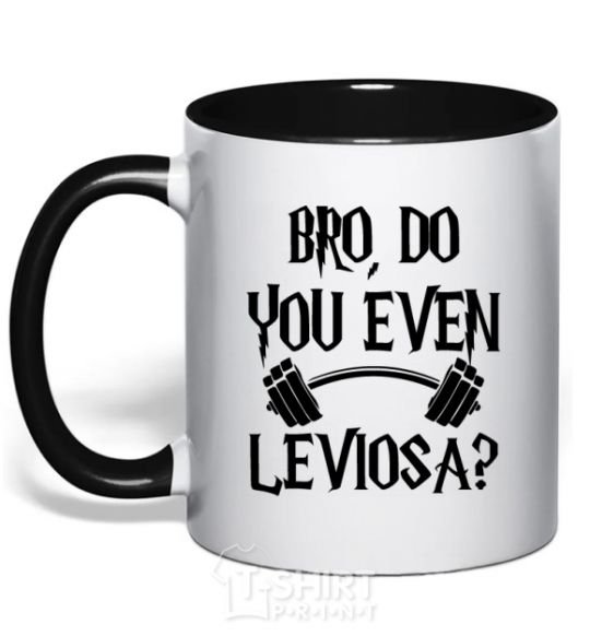 Mug with a colored handle Do you even Leviosa black фото