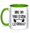 Mug with a colored handle Do you even Leviosa kelly-green фото
