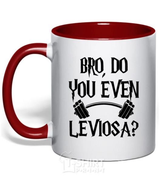 Mug with a colored handle Do you even Leviosa red фото