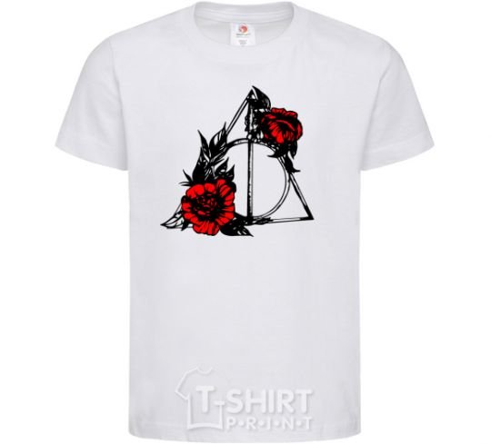 Kids T-shirt Deadly relics with flowers White фото