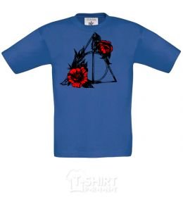 Kids T-shirt Deadly relics with flowers royal-blue фото
