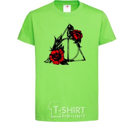 Kids T-shirt Deadly relics with flowers orchid-green фото