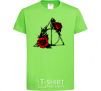 Kids T-shirt Deadly relics with flowers orchid-green фото