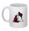Ceramic mug Deadly relics with flowers White фото