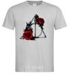 Men's T-Shirt Deadly relics with flowers grey фото