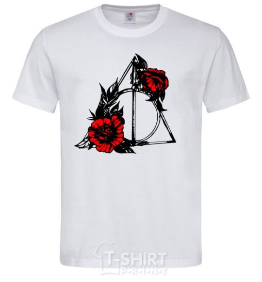 Men's T-Shirt Deadly relics with flowers White фото