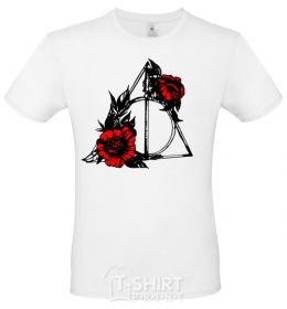 Men's T-Shirt Deadly relics with flowers White фото