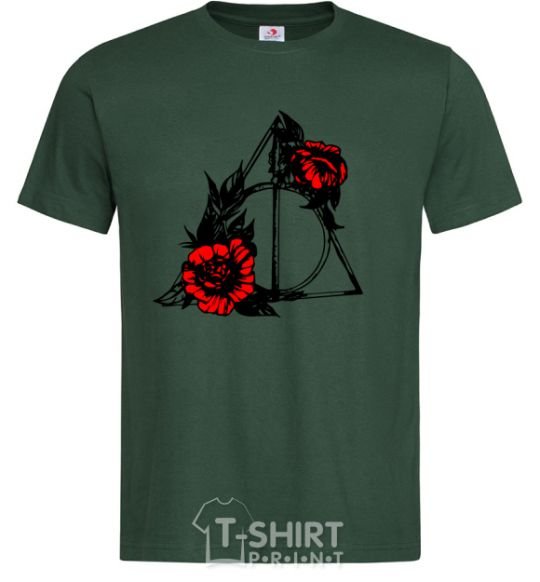 Men's T-Shirt Deadly relics with flowers bottle-green фото