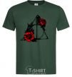 Men's T-Shirt Deadly relics with flowers bottle-green фото