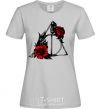 Women's T-shirt Deadly relics with flowers grey фото