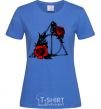 Women's T-shirt Deadly relics with flowers royal-blue фото