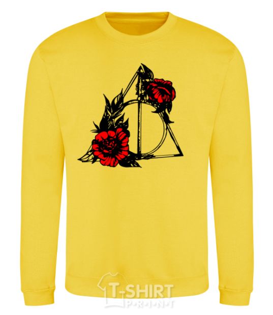 Sweatshirt Deadly relics with flowers yellow фото