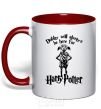 Mug with a colored handle Dobby will always be here for HP red фото