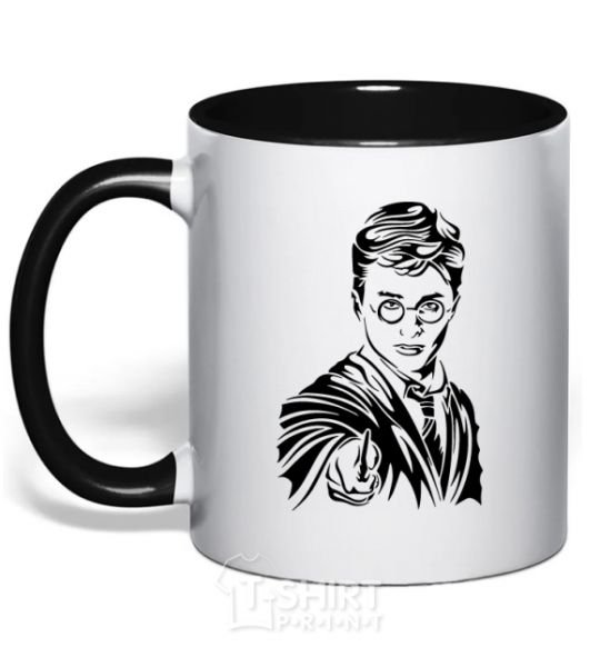Mug with a colored handle Just Harry Potter black фото