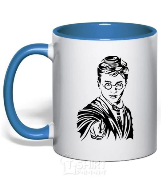 Mug with a colored handle Just Harry Potter royal-blue фото