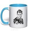 Mug with a colored handle Just Harry Potter sky-blue фото