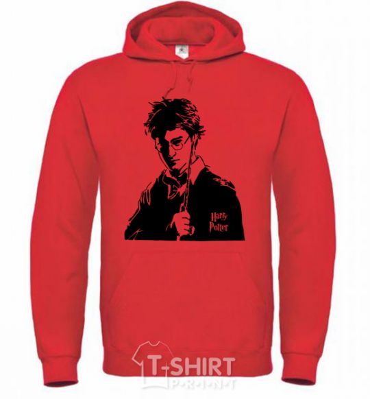 Men`s hoodie Harry Potter black bright-red фото