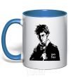 Mug with a colored handle Harry Potter black royal-blue фото