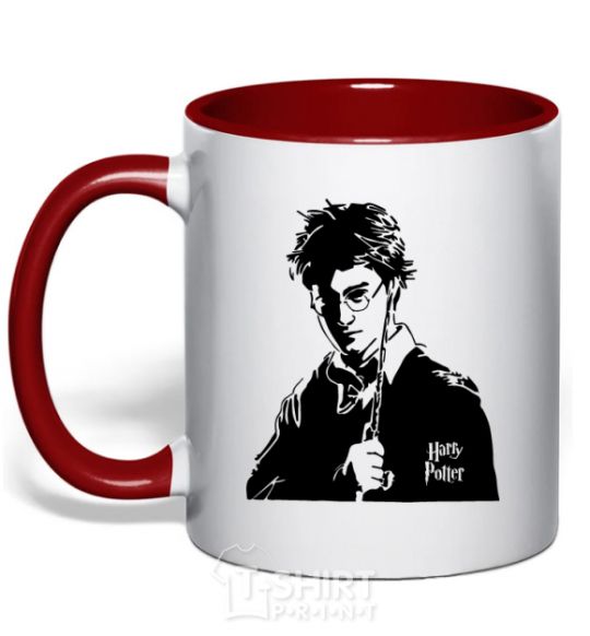 Mug with a colored handle Harry Potter black red фото
