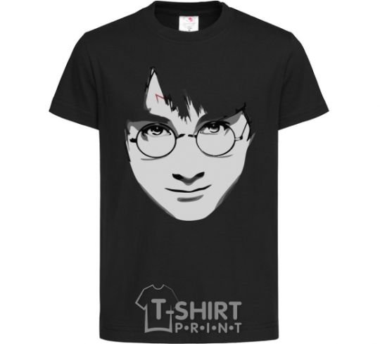 Kids T-shirt Harry Potter's face black фото