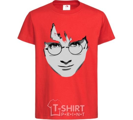 Kids T-shirt Harry Potter's face red фото