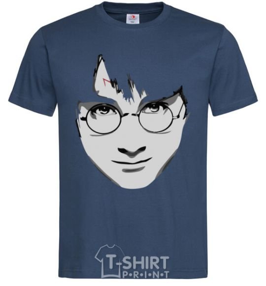 Men's T-Shirt Harry Potter's face navy-blue фото