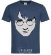 Men's T-Shirt Harry Potter's face navy-blue фото