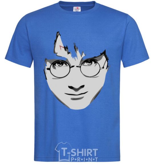 Men's T-Shirt Harry Potter's face royal-blue фото